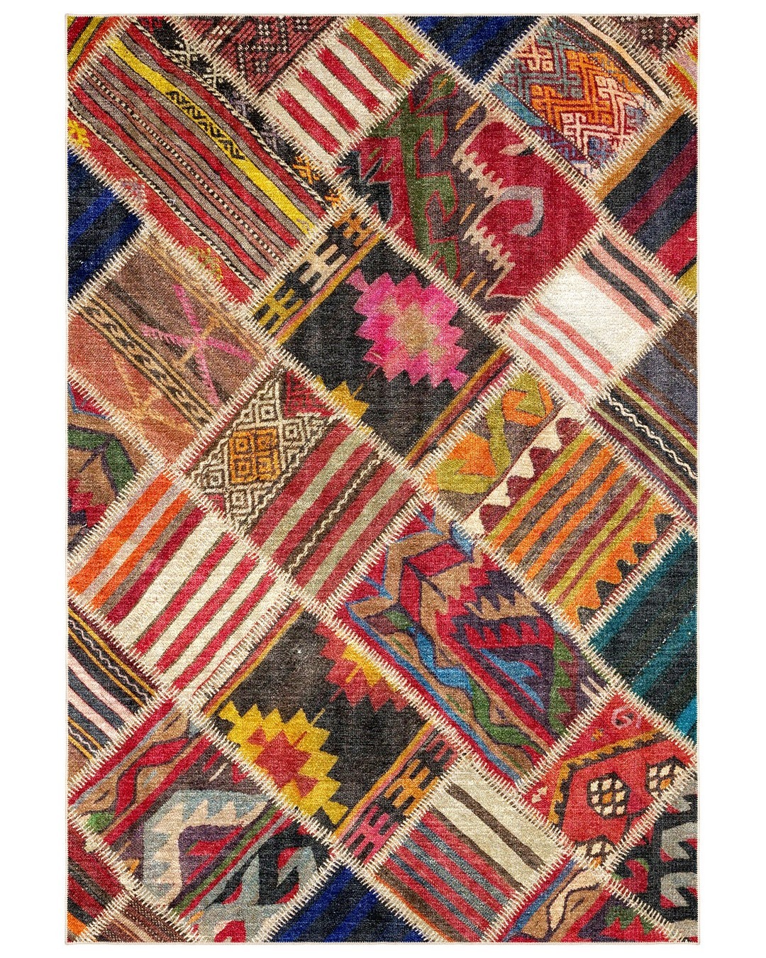 Montis Halı Mensis 27003 Dokuma Taban Patchwork Halı