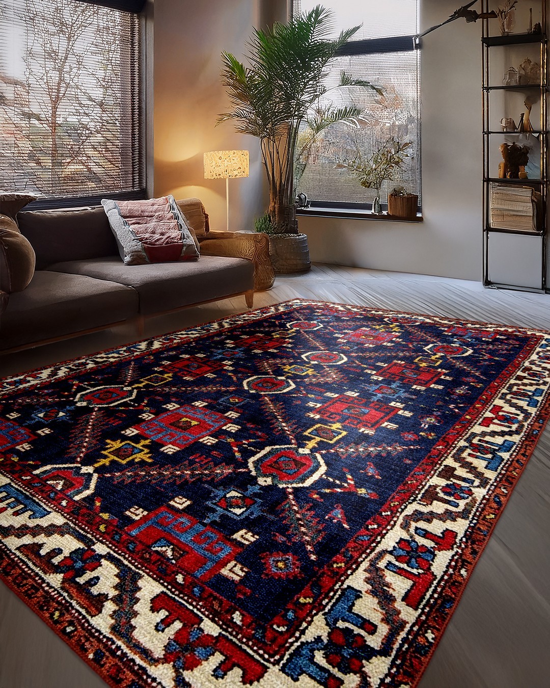 Montis Halı Delocis 26001 Lacivert Dokuma Taban Klasik Halı