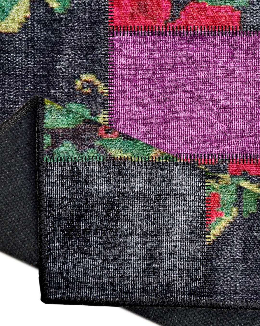 Montis Halı Mensis 27029 Siyah Dokuma Taban Patchwork Halı