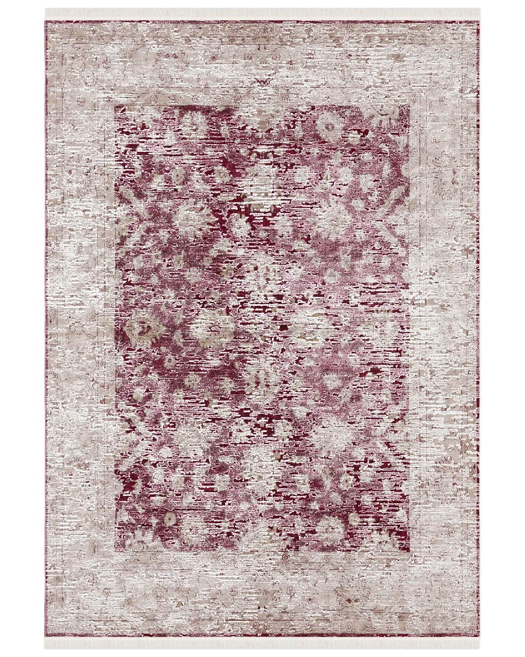 Montis Halı Veldena 81003 Bordo Parlak Yumuşak Doğal Viskon Halı - EBV3769