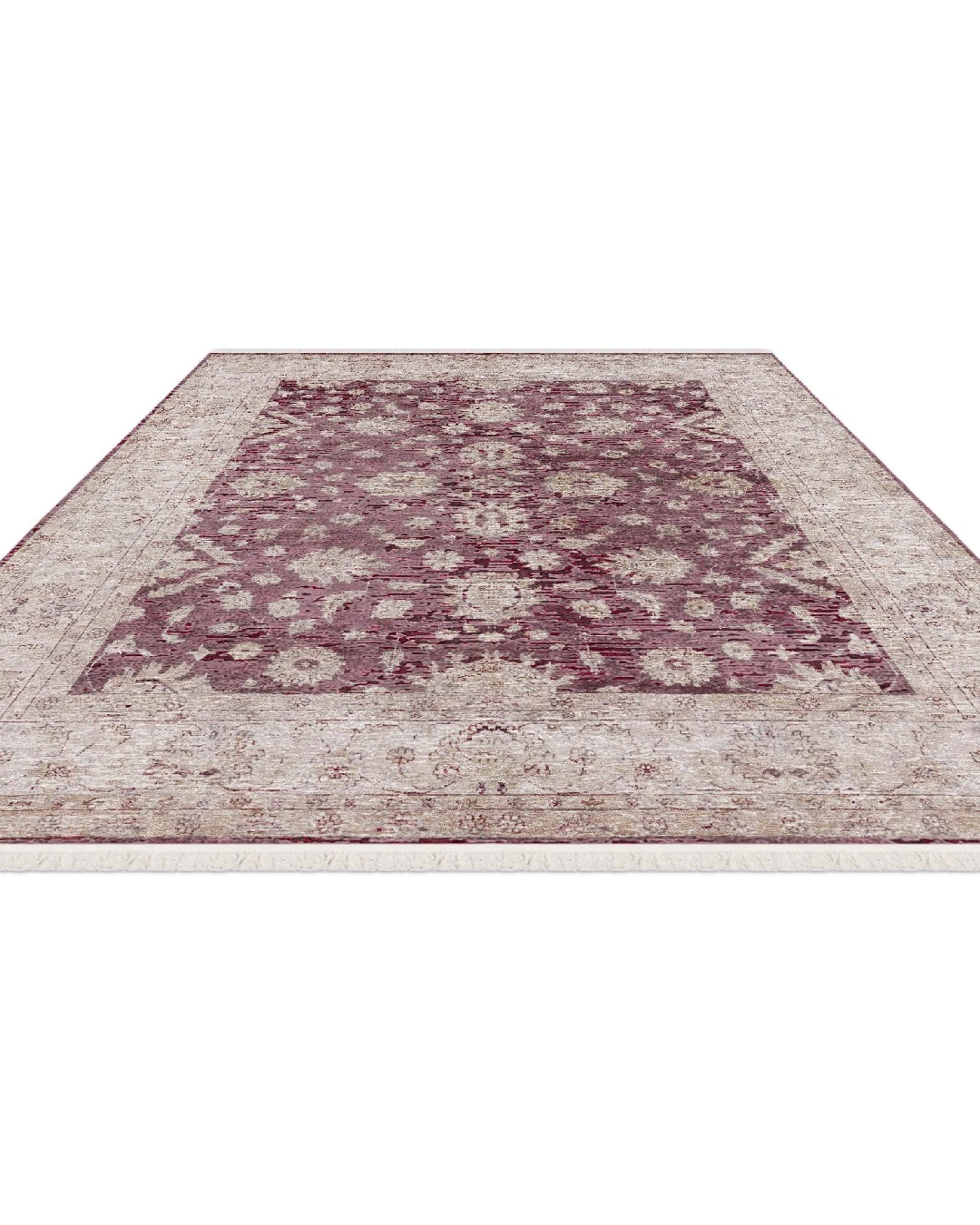 Montis Halı Veldena 81003 Bordo Parlak Yumuşak Doğal Viskon Halı - EBV3769