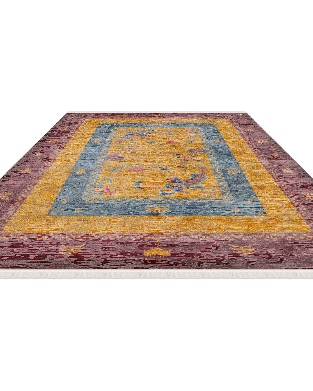 Montis Halı Veldena 81010 Sarı Parlak Yumuşak Doğal Viskon Halı