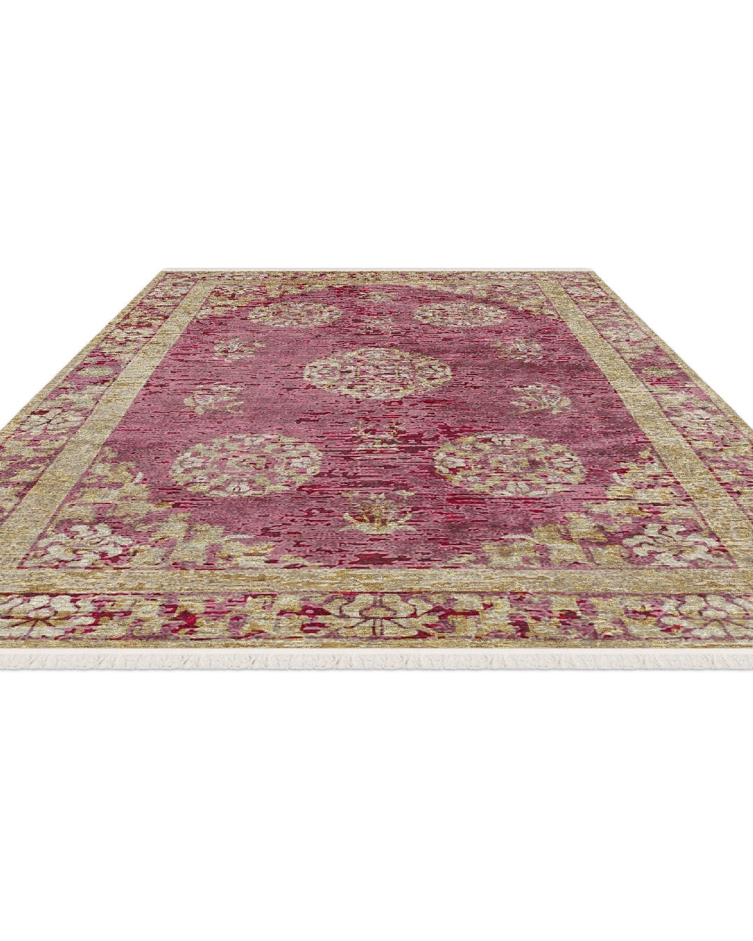 Montis Halı Veldena 81012 Fuşya Parlak Yumuşak Doğal Viskon Halı