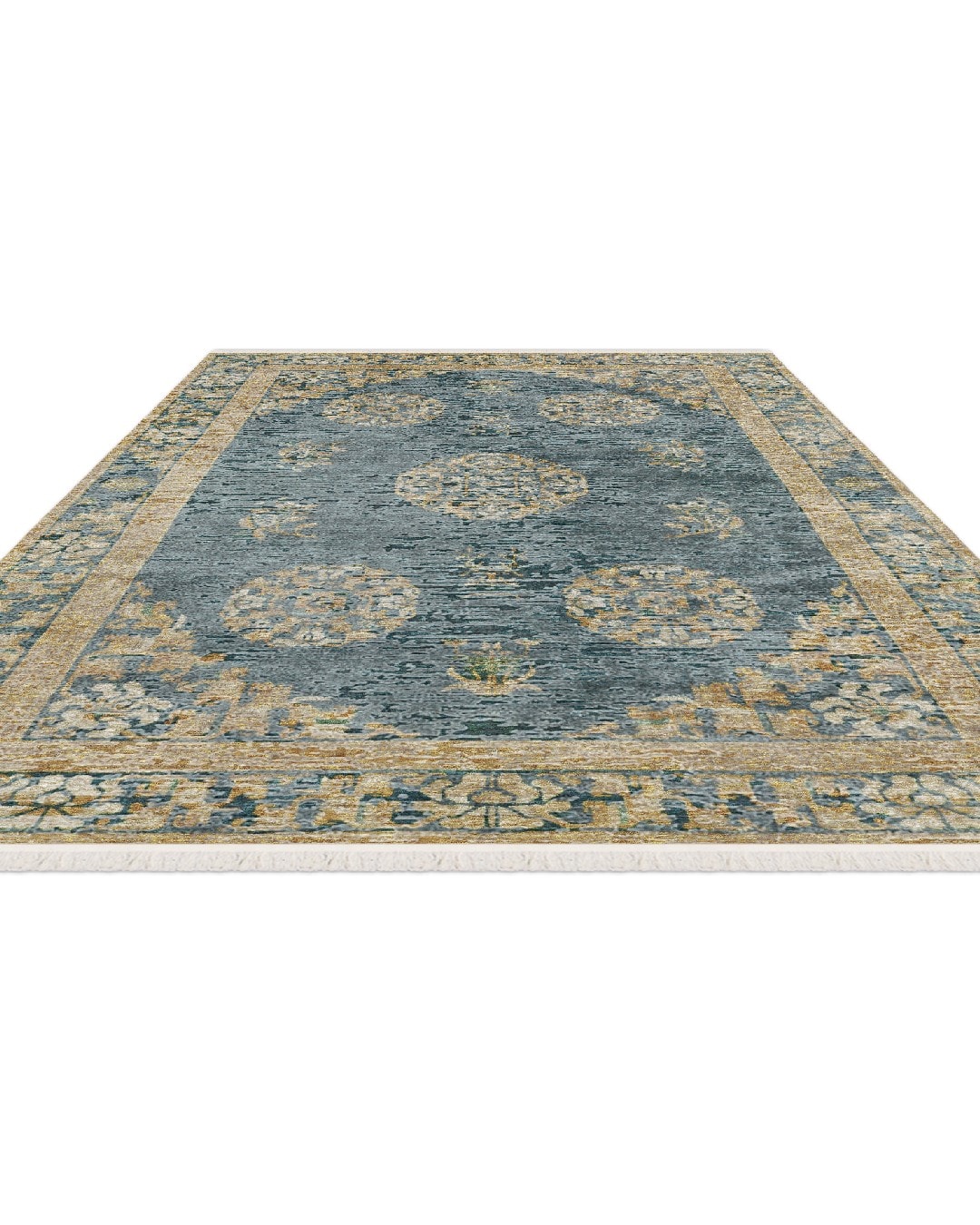 Montis Halı Veldena 81013 Lacivert Parlak Yumuşak Doğal Viskon Halı