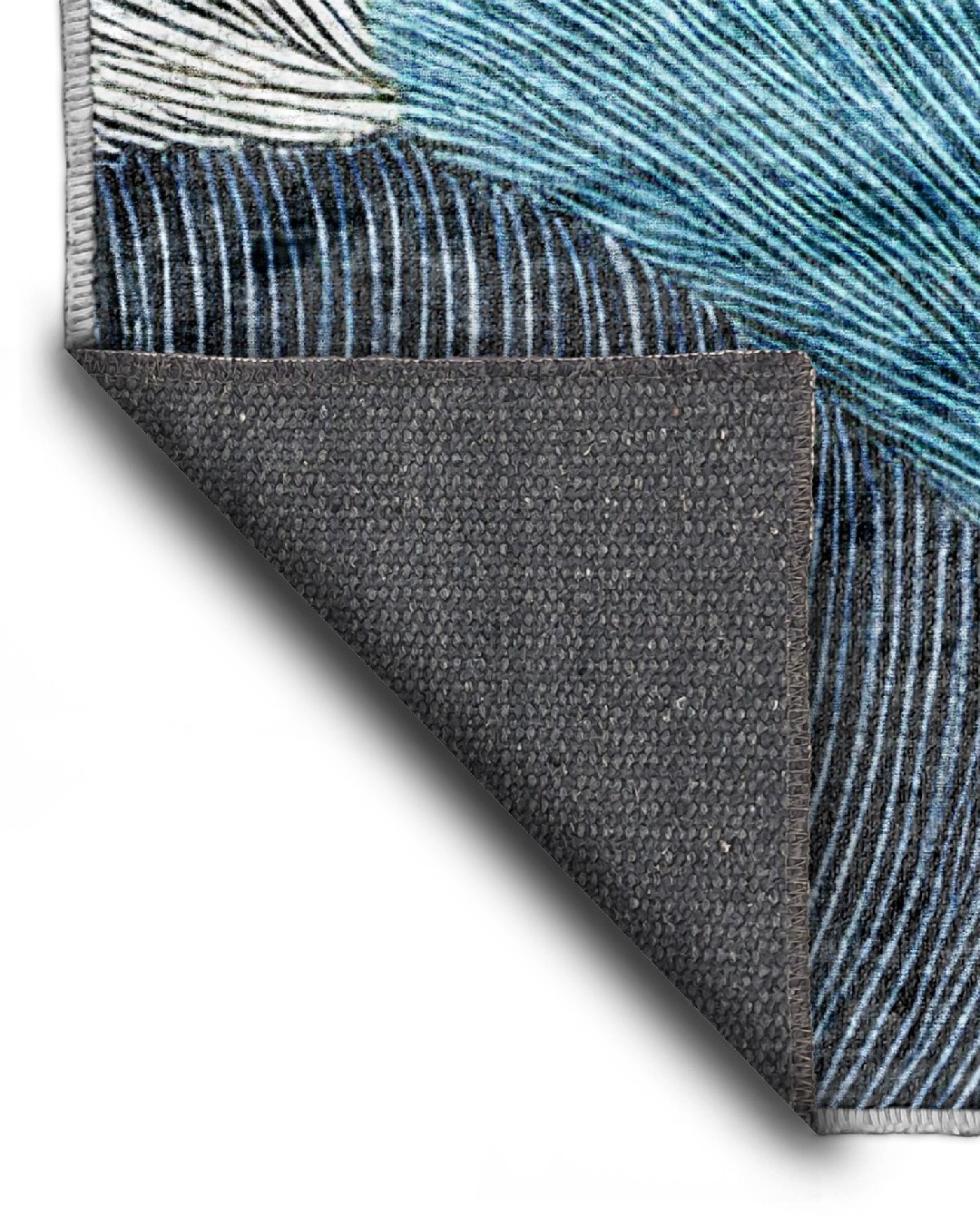 Montis Halı Quaestio 44001 Mavi Parlak Yumuşak Dokuma Taban Modern Halı