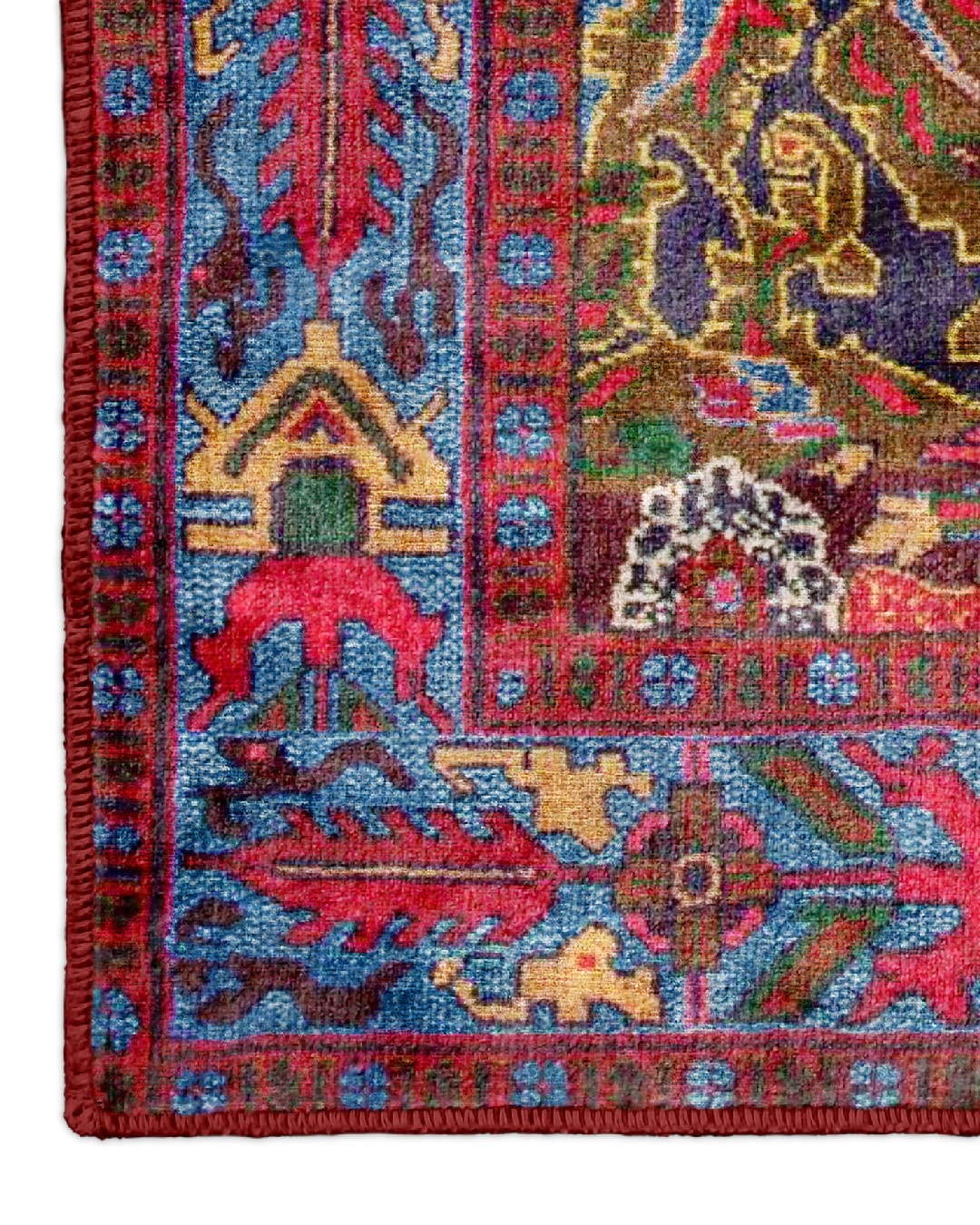Montis Halı Sericum 34002 Mavi Kırmızı Parlak Yumuşak Dokuma Taban Klasik Halı