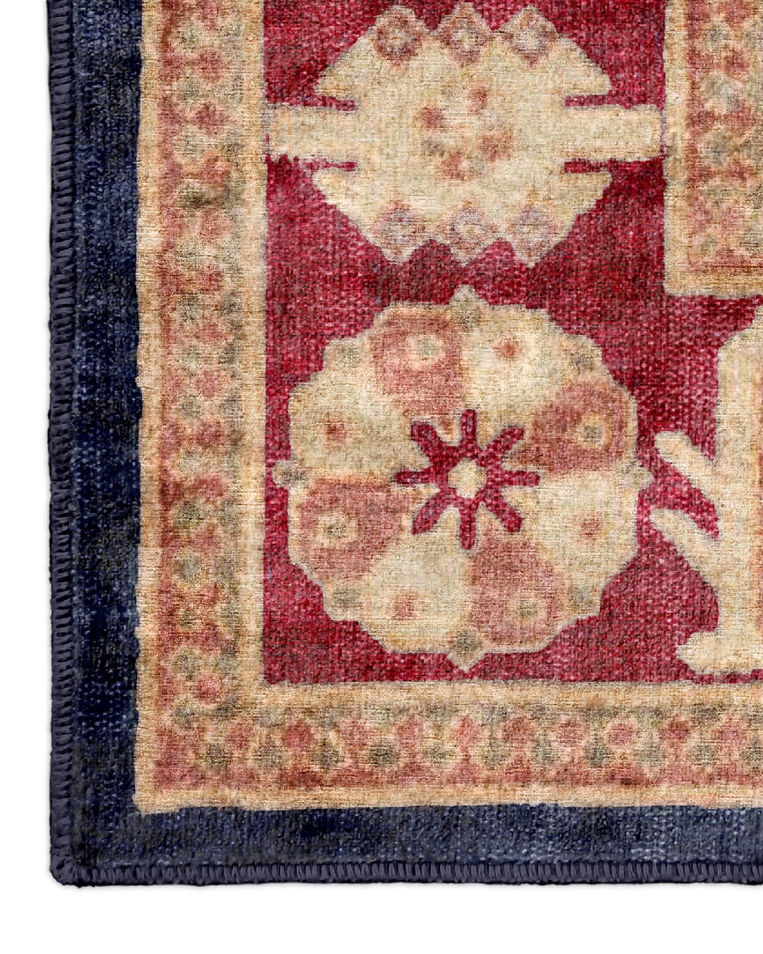 Montis Halı Sericum 34003 Lacivert Kırmızı Parlak Yumuşak Dokuma Taban Klasik Halı