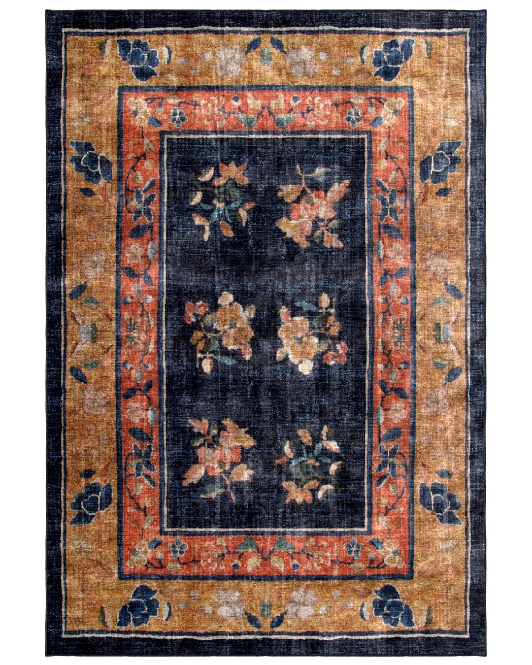 Montis Halı Sericum 34014 Lacivert Parlak Yumuşak Dokuma Taban Çin Halısı