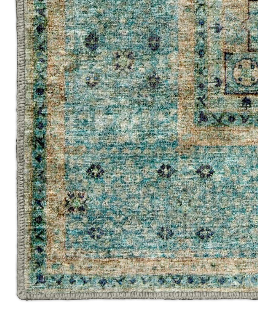 Montis Halı Sericum 34015 Turkuaz Parlak Yumuşak Dokuma Taban Memlük Halı