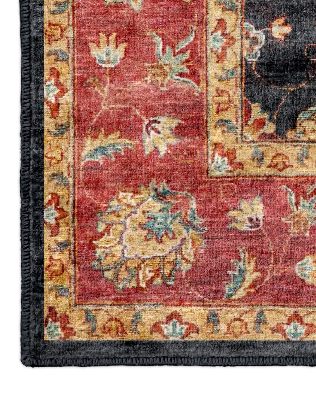 Montis Halı Sericum 34021 Siyah Parlak Yumuşak Dokuma Taban Klasik Halı