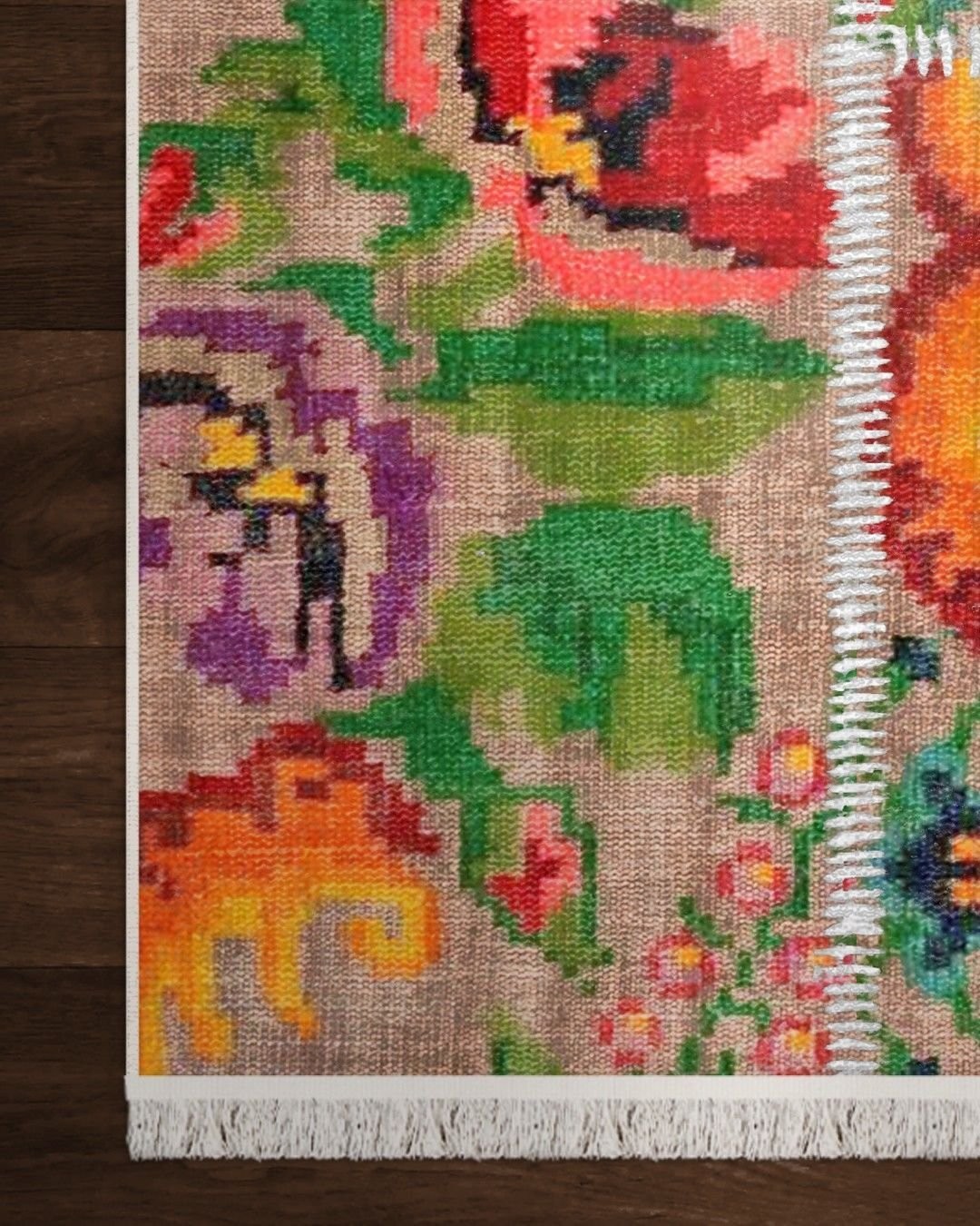 Montis Halı Umbra 220004 Bej Parlak Yumuşak Dokuma Taban Renkli Patchwork Halı