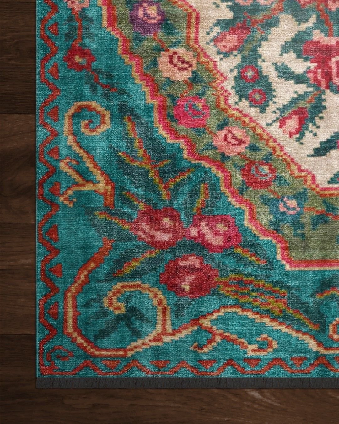 Montis Halı Diem 63007 Mavi Karabağ Şönil Dokuma Renkli Makine Halısı