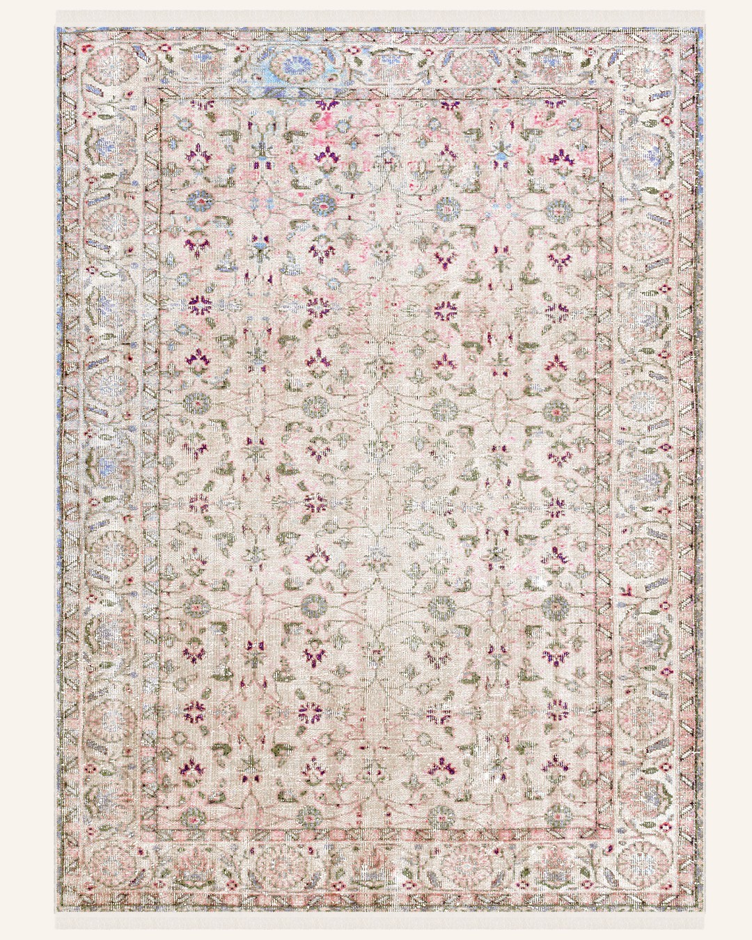 Vetus 016 Yumuşak Bambu Doku Beyaz Halı - 200x300