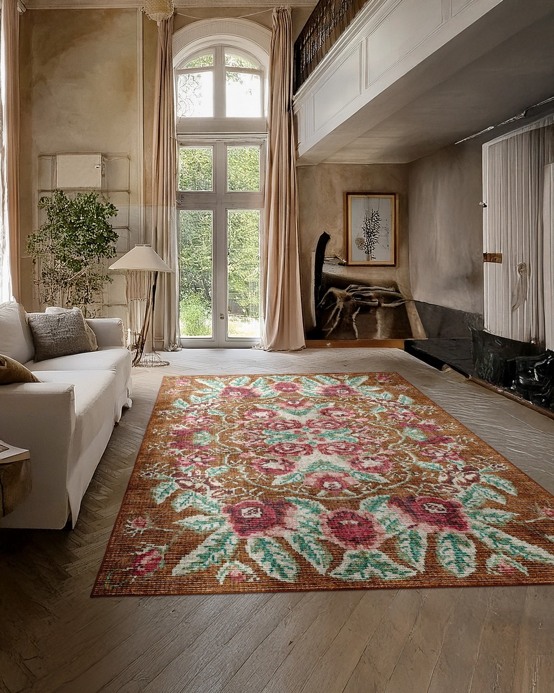Montis Halı Antrum 111001 Kahverengi Karabağ Kabartmalı Halı
