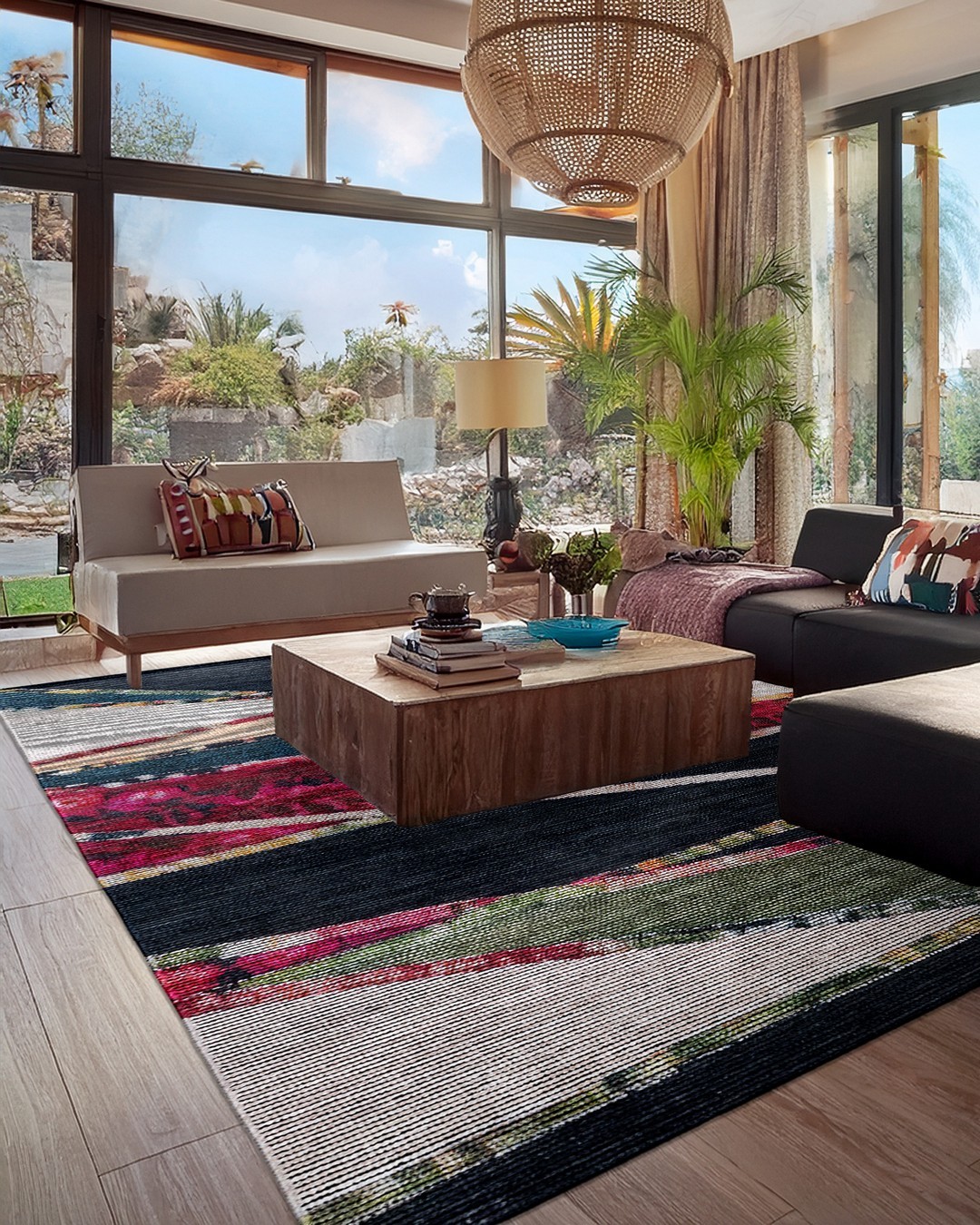 Montis Halı Leatus 699001 Loop Dokuma Yumuşak Şönil Renkli Modern Halı