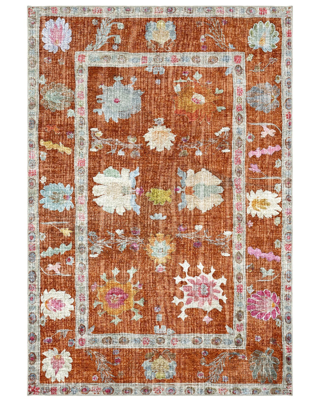 Montis Halı Delocis 26050 Turuncu Dokuma Taban Vintage Halı