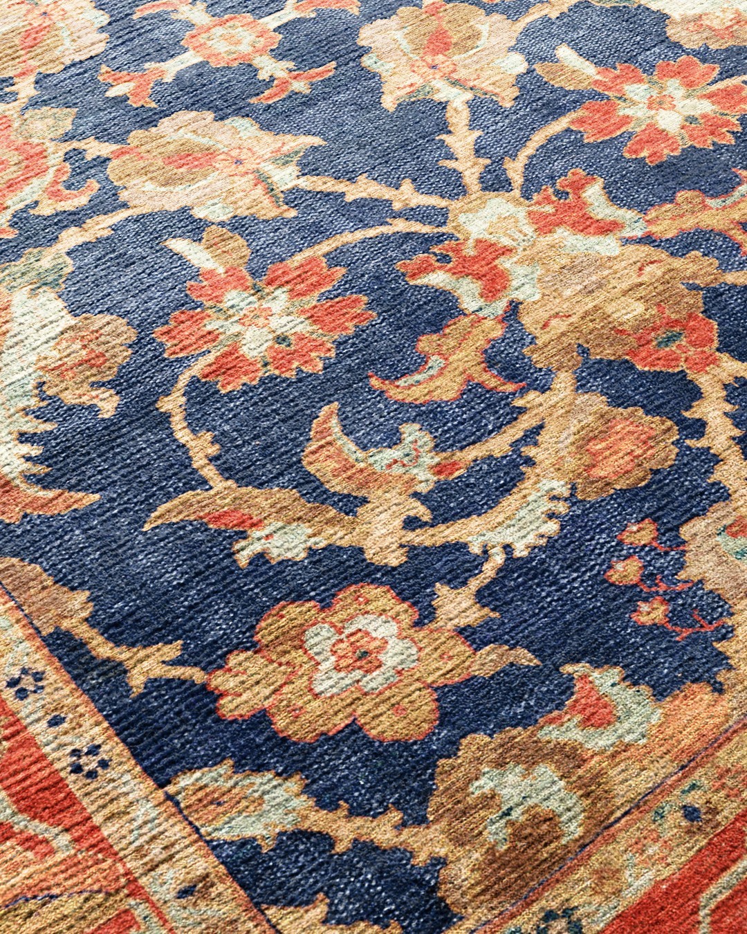 Montis Halı Hedera 19001 Lacivert Turuncu Dokuma Taban Eskitme Halı