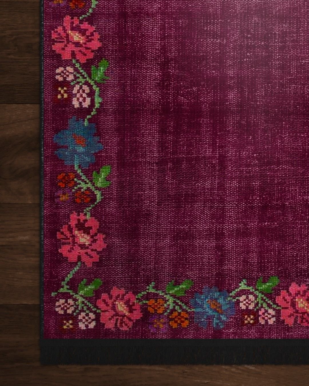 Montis Halı Flores 200018 Fuşya Parlak Yumuşak Dokuma Taban Renkli Karabağ Halı