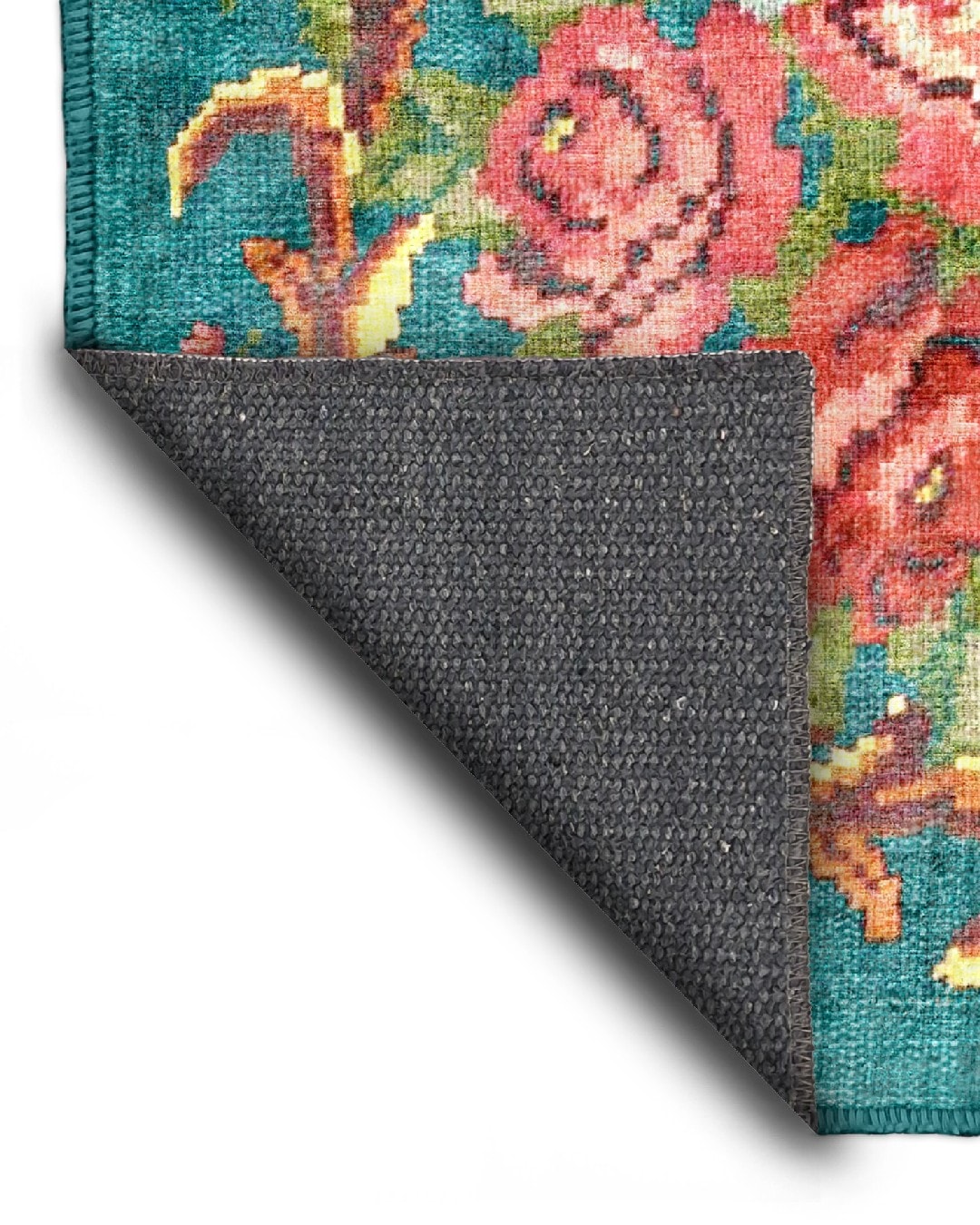 Montis Halı Babilin Antikleri Babylon 704005 Mavi Parlak Yumuşak Dokuma Taban Çiçekli Halı - NKE2402