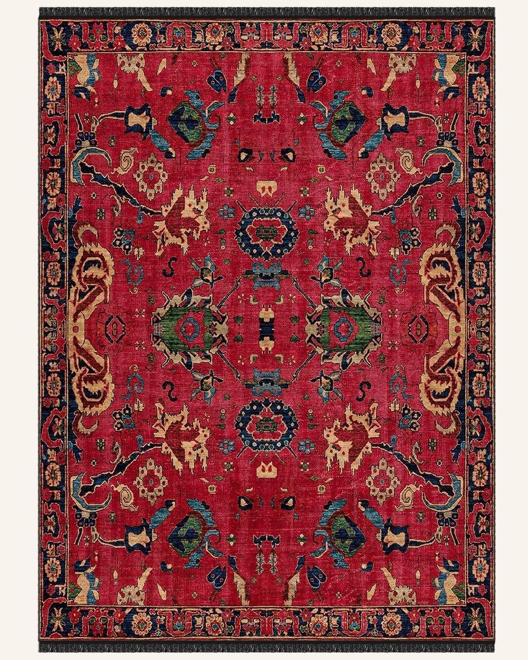 Montis Halı Gratia 166008 Kırmızı Parlak Yumuşak Dokuma Taban Renkli Otantik Halı