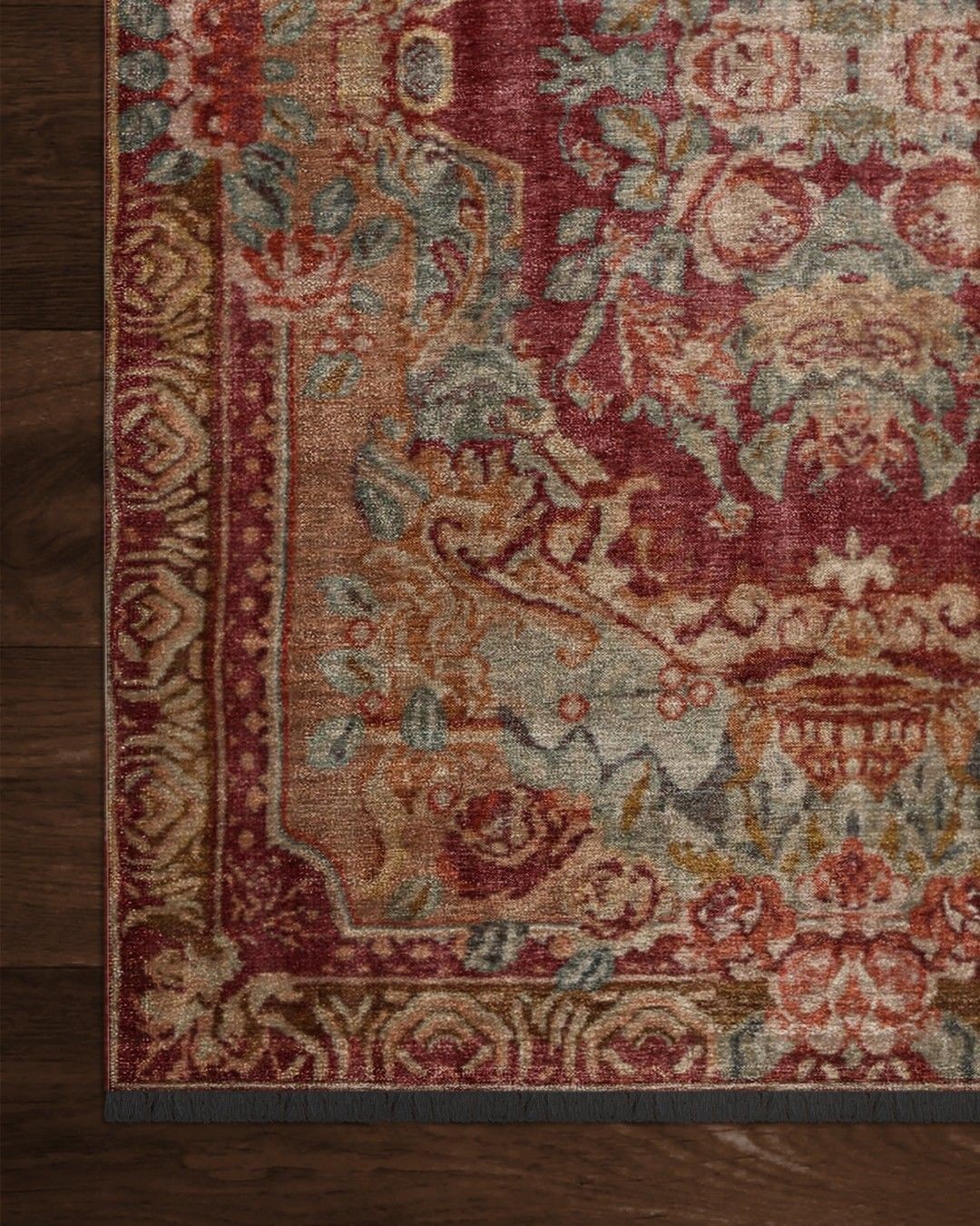Montis Halı Diem 63016 Kırmızı Karabağ Şönil Dokuma Renkli Makine Halısı