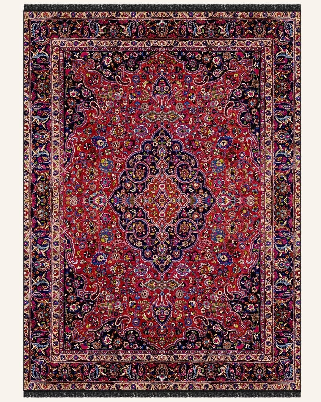 Montis Halı Gratia 166003 Bordo Parlak Yumuşak Dokuma Taban Renkli Otantik Halı