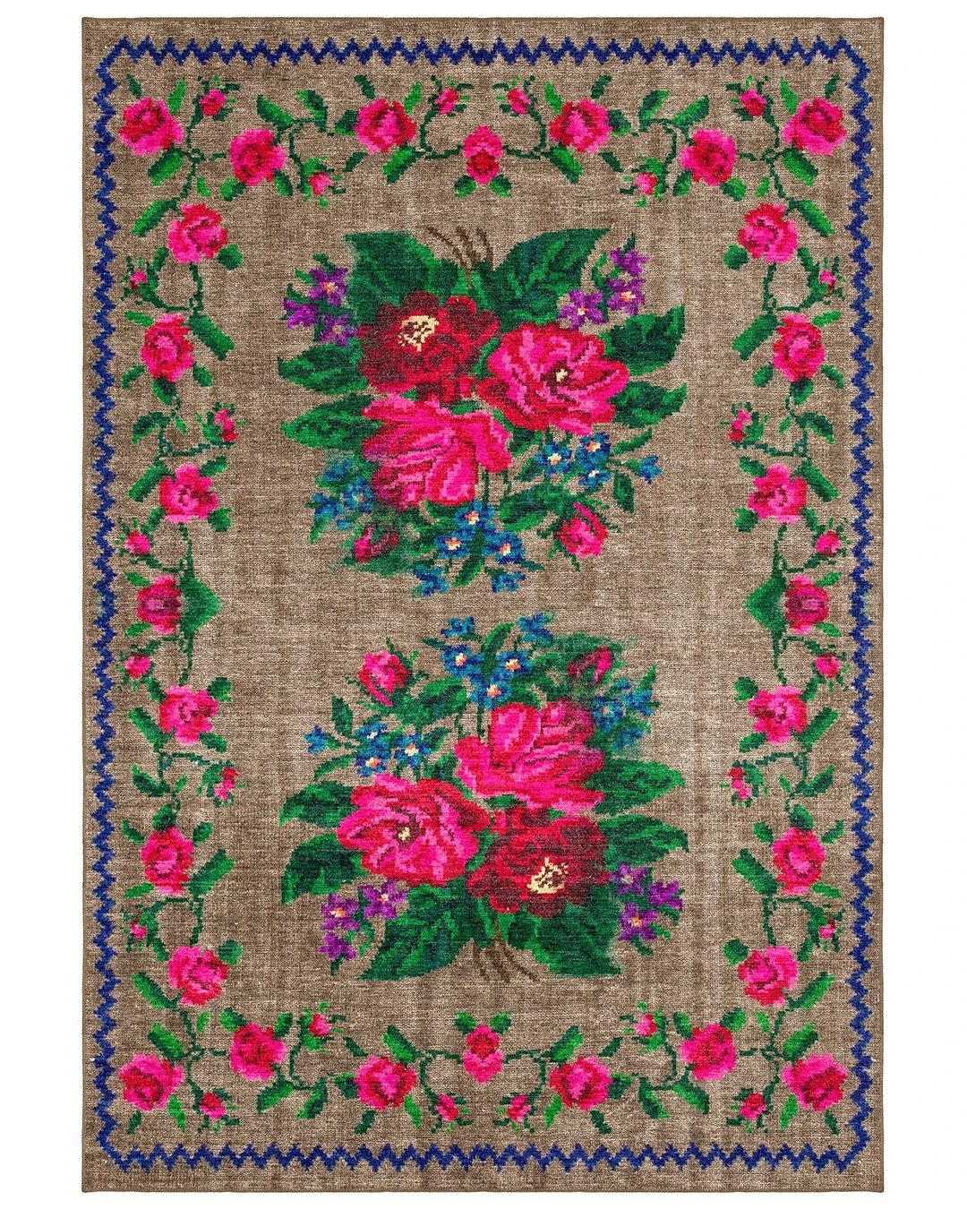 Montis Halı Diem 63003 Kahverengi Renkli Dokuma Taban Karabağ Halı - NUE2286