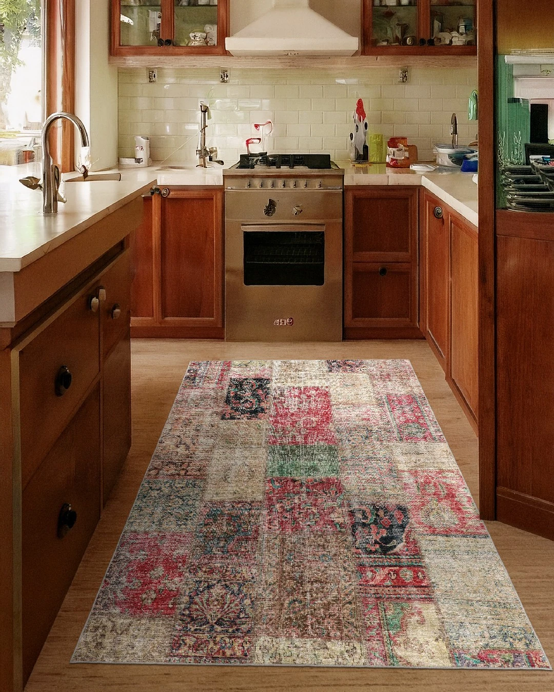 Montis Halı Mensis 27031 Bej Dokuma Taban Patchwork Halı - NUE3636