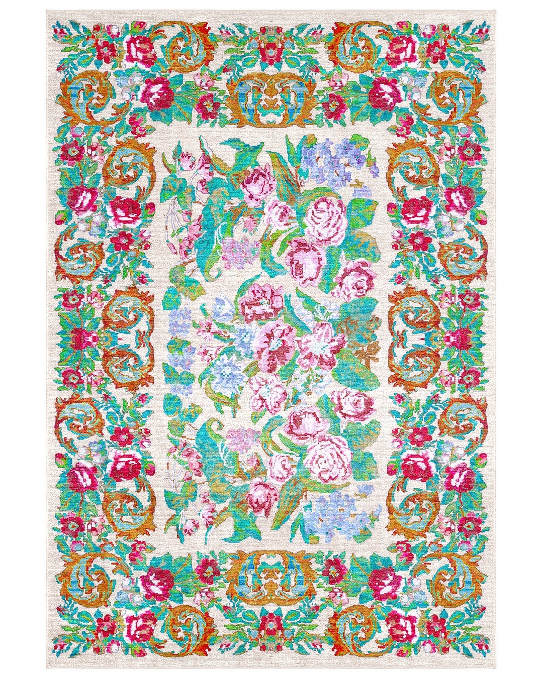 Montis Halı Diem 63062 Krem Renkli Dokuma Taban Karabağ Halı