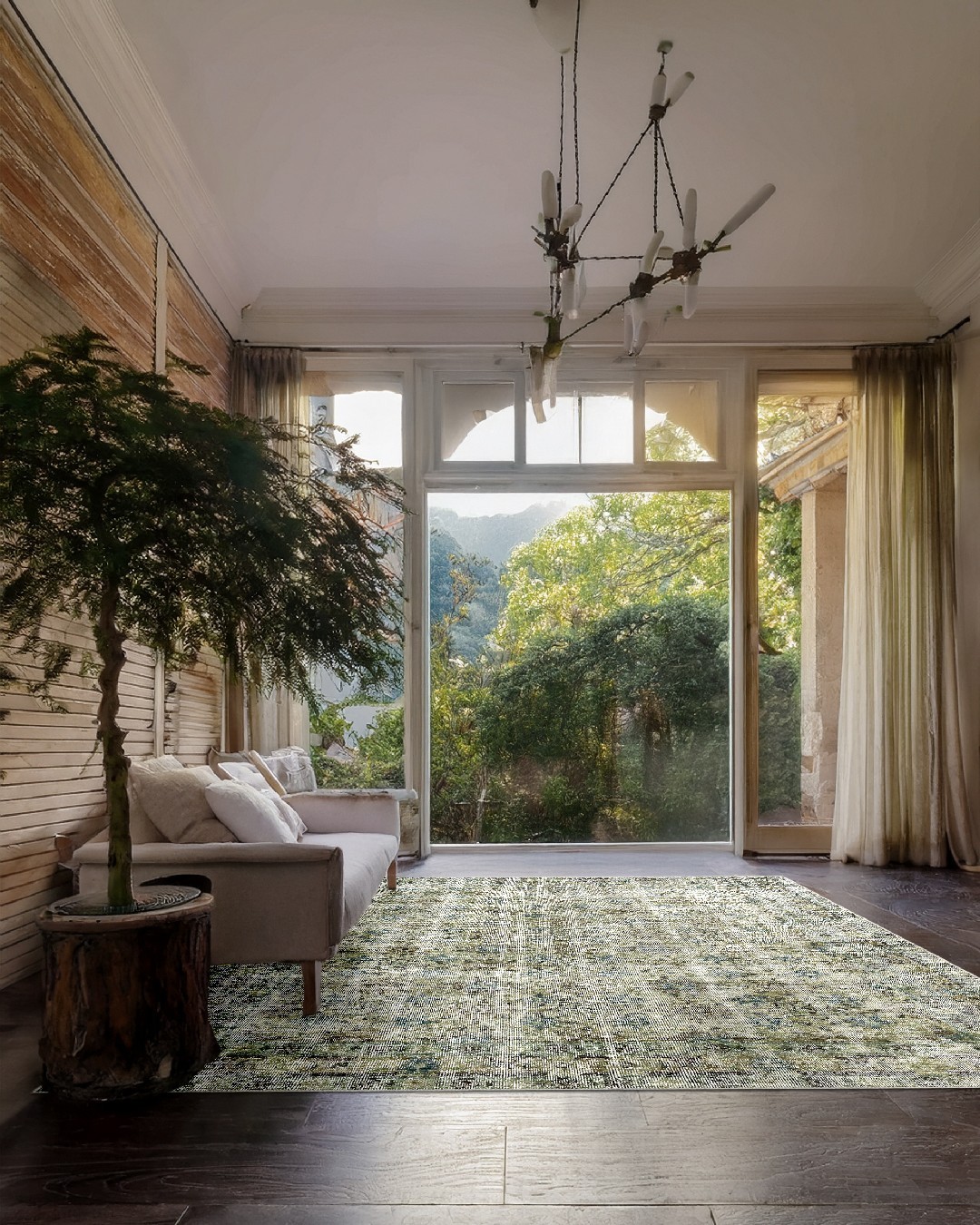 Montis Halı Salve 15012 Dokuma Taban Yeşil Vintage Halı