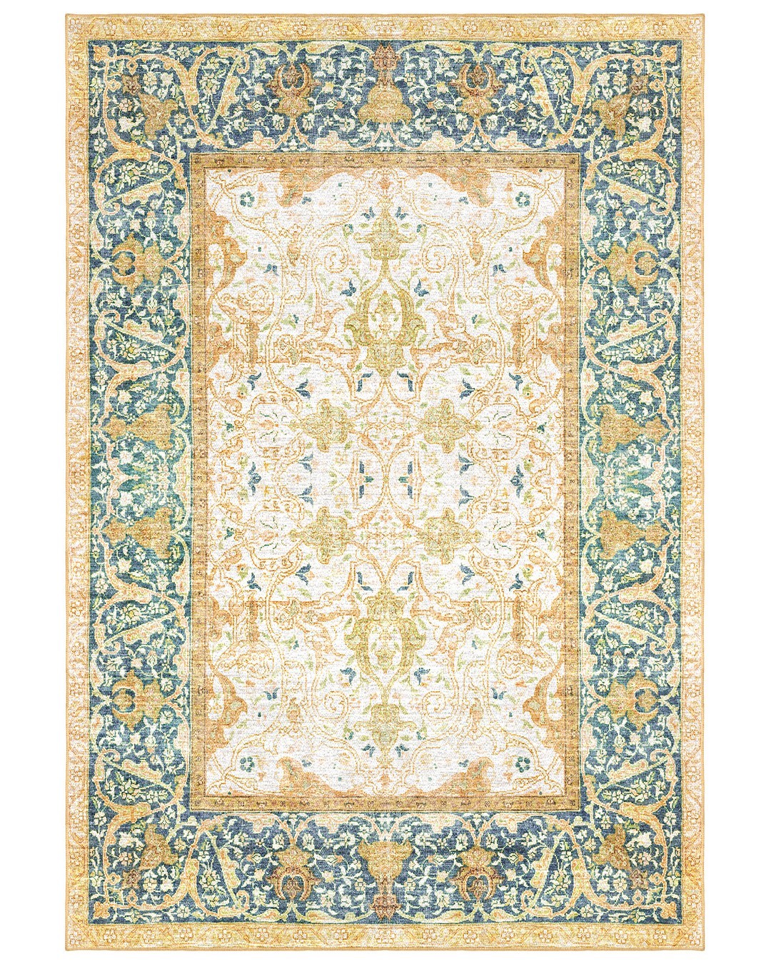 Montis Halı Delocis 26024 Krem Mavi Dokuma Taban Vintage Halı
