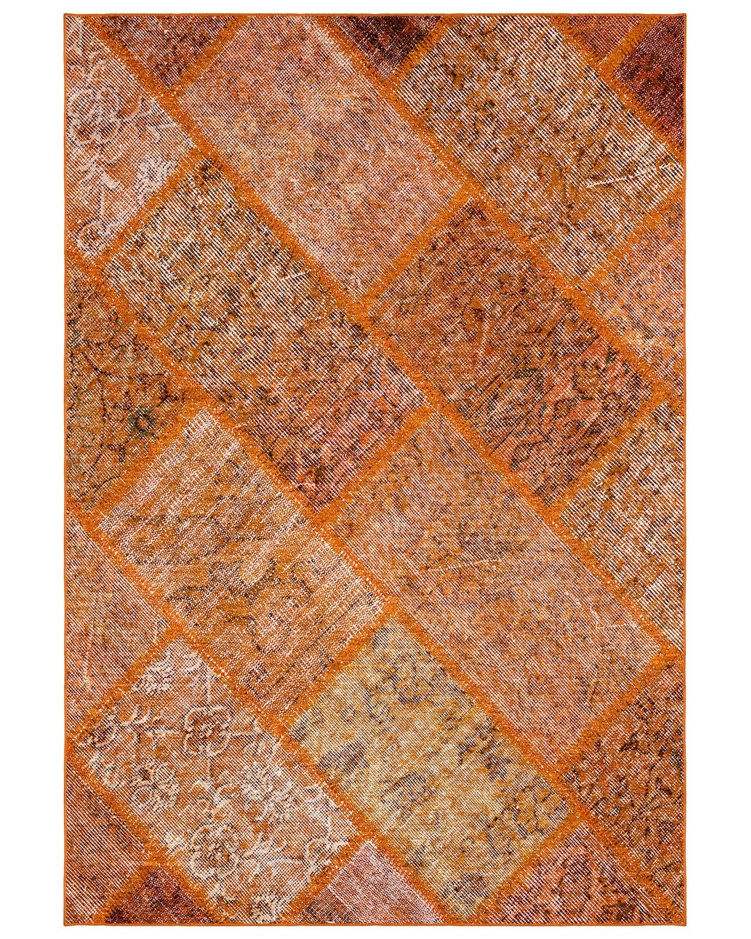 Montis Halı Mensis 27012 Turuncu Dokuma Taban Patchwork Halı