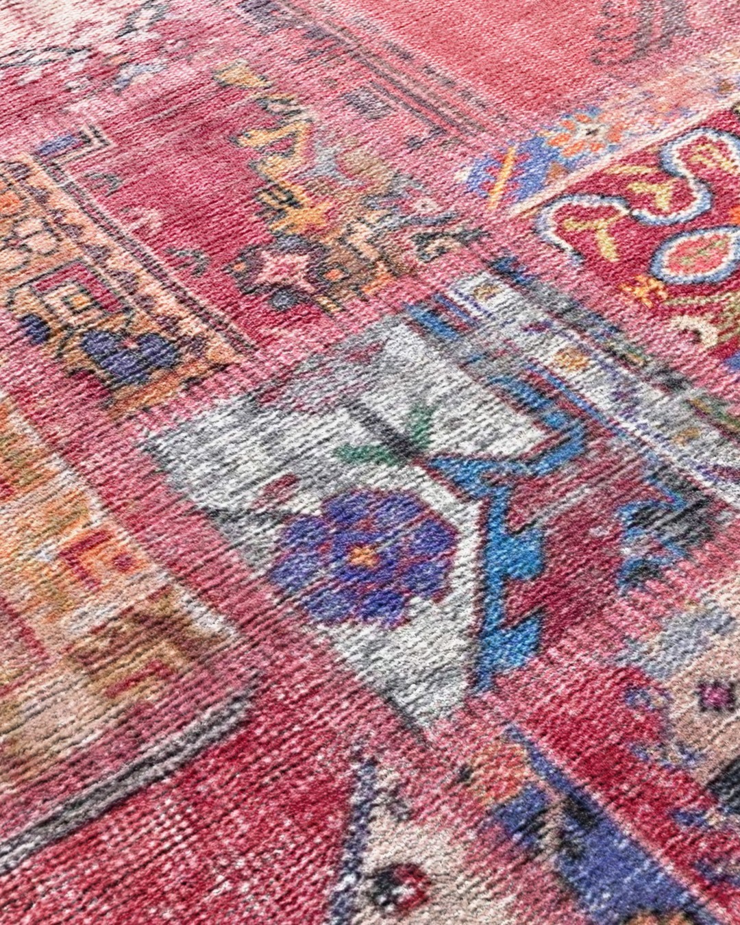 Montis Halı Mensis 27004 Pembe Dokuma Taban Patchwork Halı