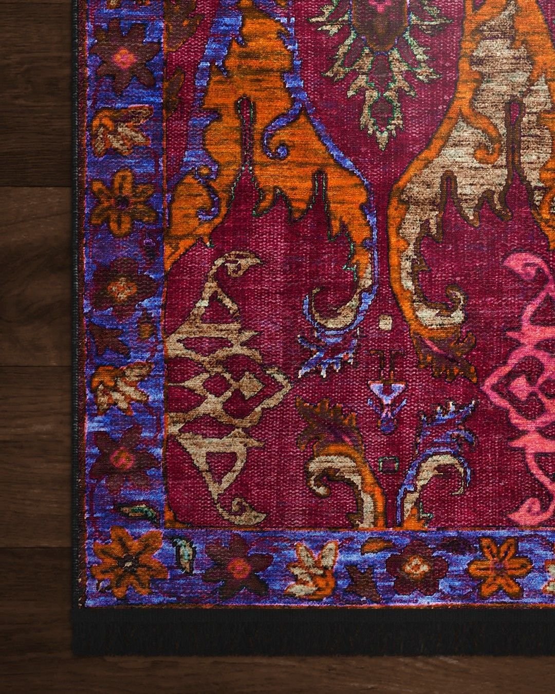 Montis Halı Aurum 454014 Renkli Parlak Yumuşak Dokuma Taban Otantik Uşak Halı