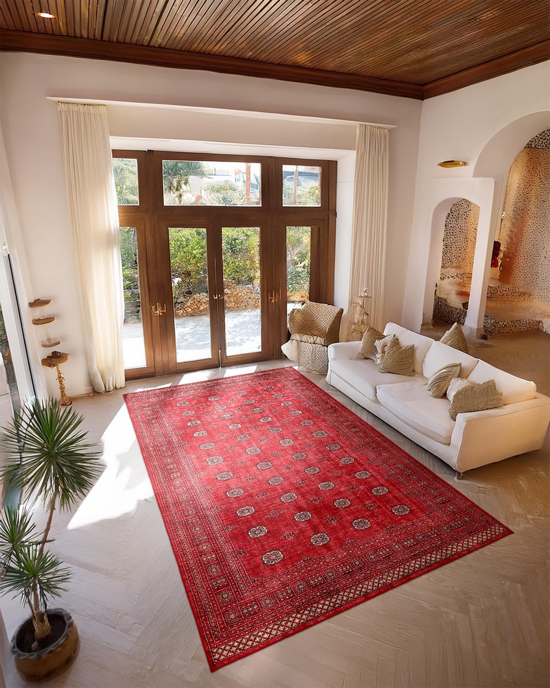 Montis Halı Loci 53008 Kırmızı Dokuma Taban Afgan Halı
