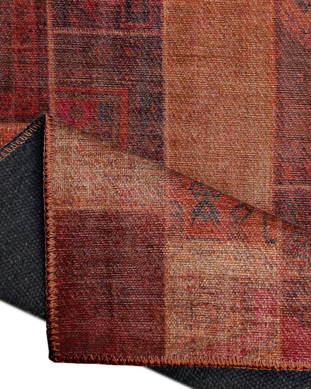 Montis Halı Mensis 27016 Turuncu Dokuma Taban Patchwork Halı