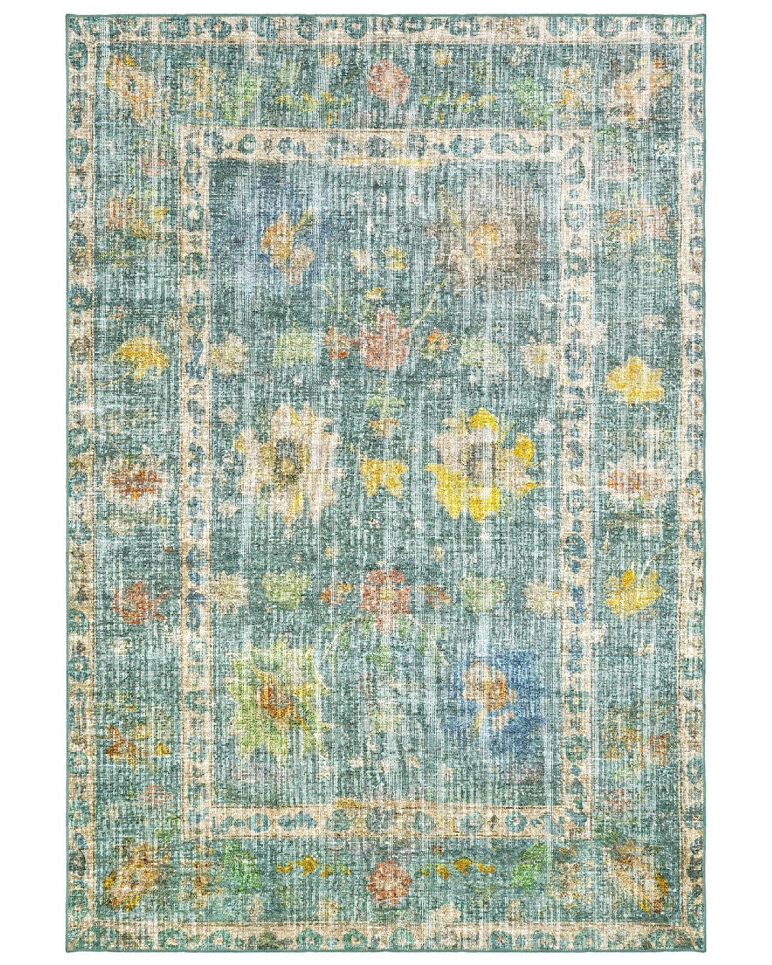 Montis Halı Delocis 26041 Yeşil Dokuma Taban Vintage Halı