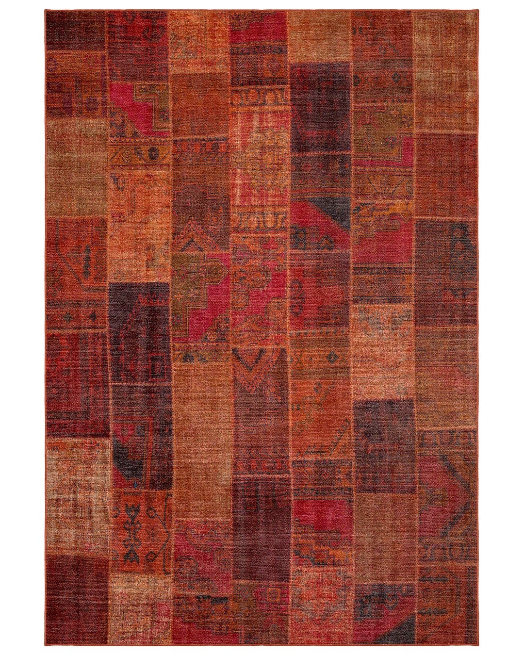 Montis Halı Mensis 27016 Turuncu Dokuma Taban Patchwork Halı