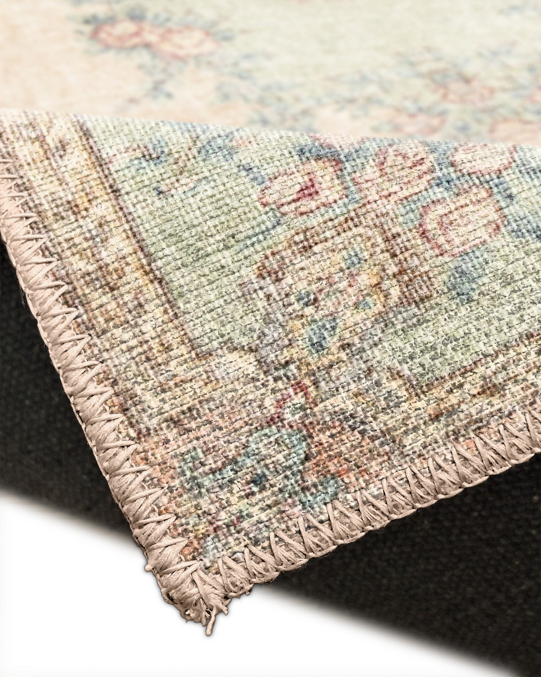 Montis Halı Hedera 19007 Krem Yeşil Dokuma Taban Eskitme Halı