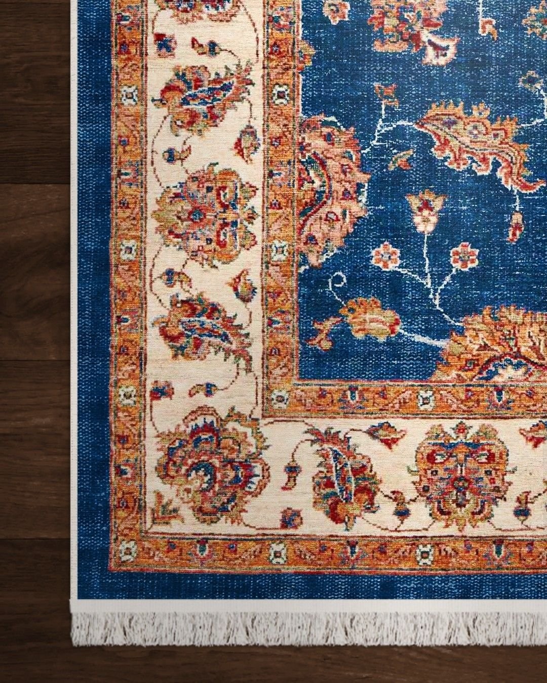 Montis Halı Mirum 711031 Mavi Parlak Yumuşak Dokuma Taban Renkli Uşak Halısı