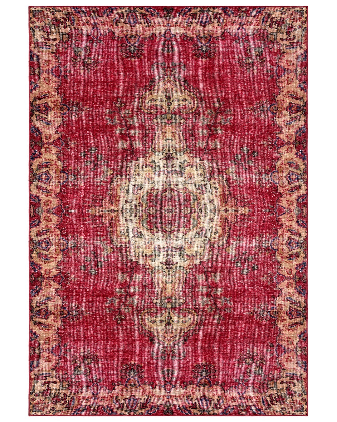 Montis Halı Hedera 19003 Kırmızı Dokuma Taban Eskitme Halı