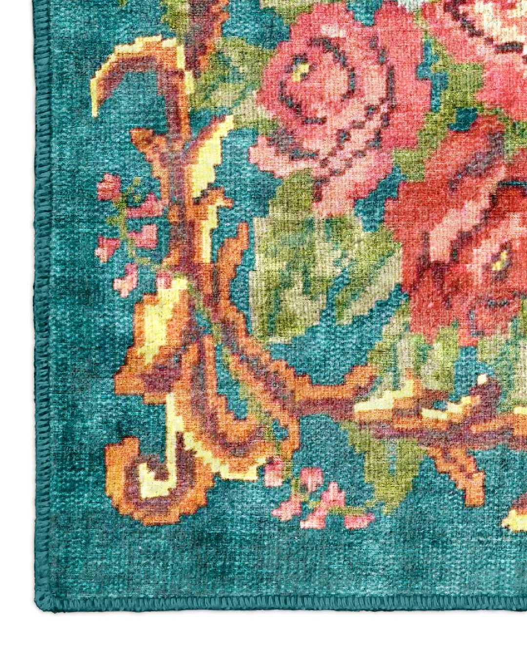 Montis Halı Babilin Antikleri Babylon 704005 Mavi Parlak Yumuşak Dokuma Taban Çiçekli Halı - NKE2402