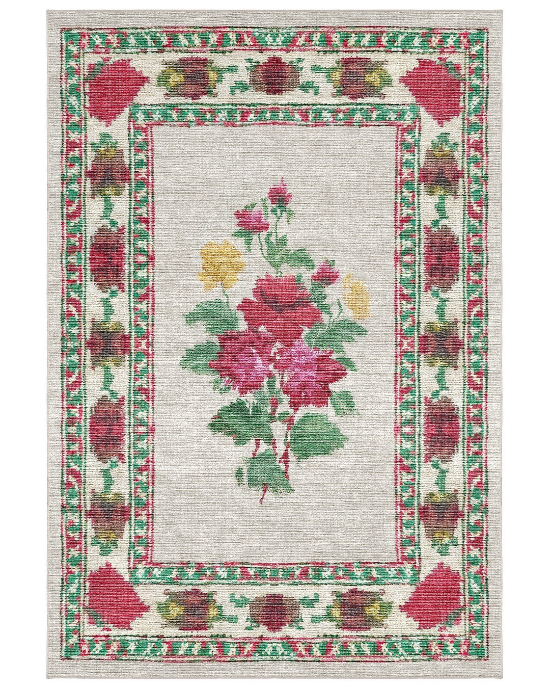 Montis Halı Primus 913001 Krem Multi Çiçekli Kabartmalı Halı