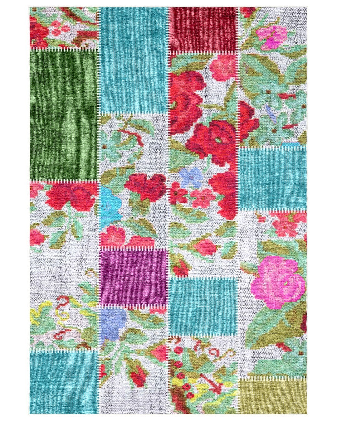 Montis Halı Mensis 27030 Gri Dokuma Taban Patchwork Halı
