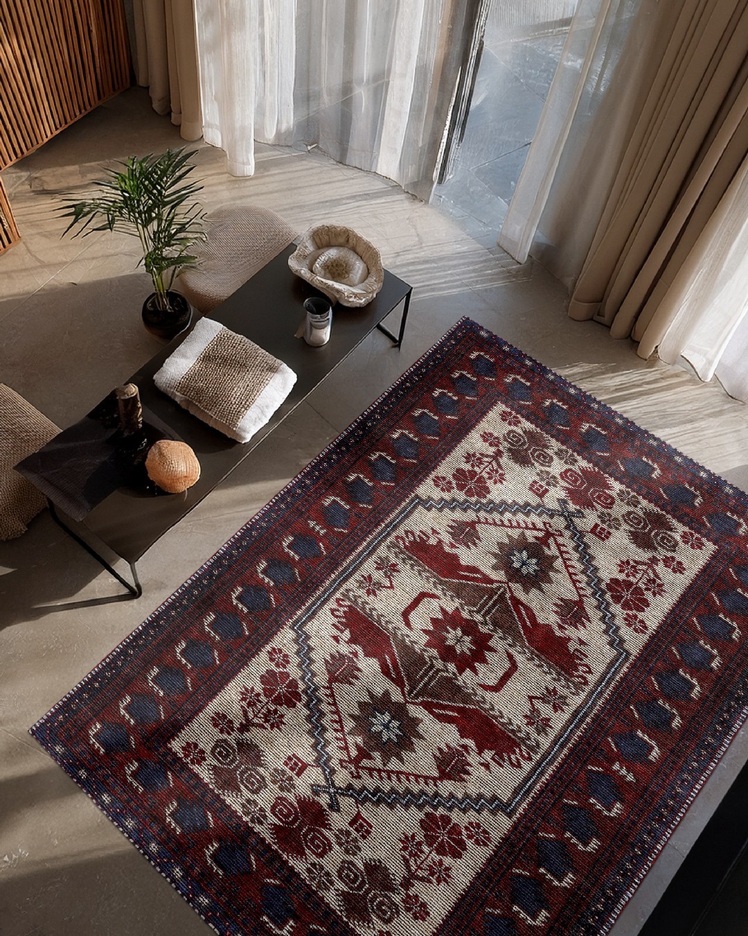 Montis Halı Hordeum 123007 Loop Dokuma Yumuşak Şönil Bordo Yağcıbedir Halı
