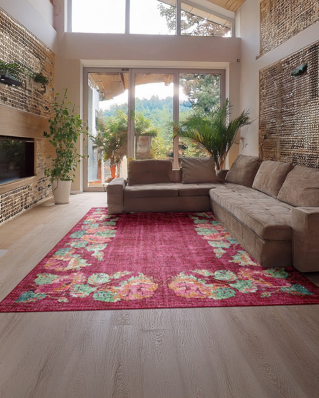 Montis Halı Antrum 111008 Fuşya Karabağ Kabartmalı Halı