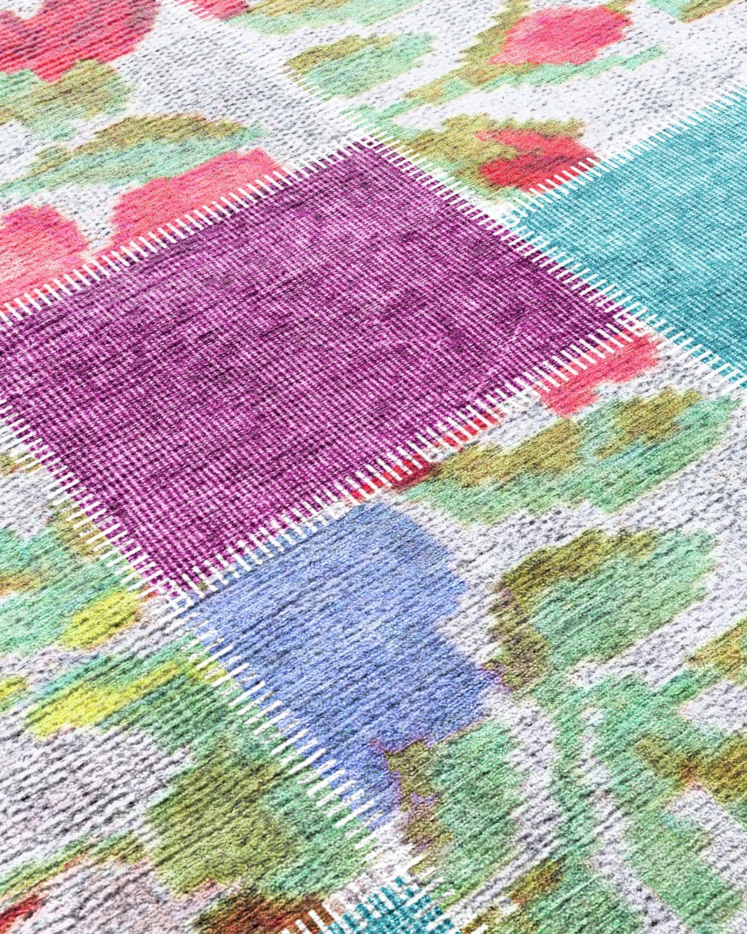 Montis Halı Mensis 27030 Gri Dokuma Taban Patchwork Halı