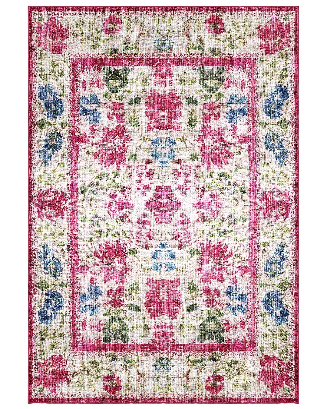 Montis Halı Delocis 26042 Krem Fuşya Dokuma Taban Vintage Halı