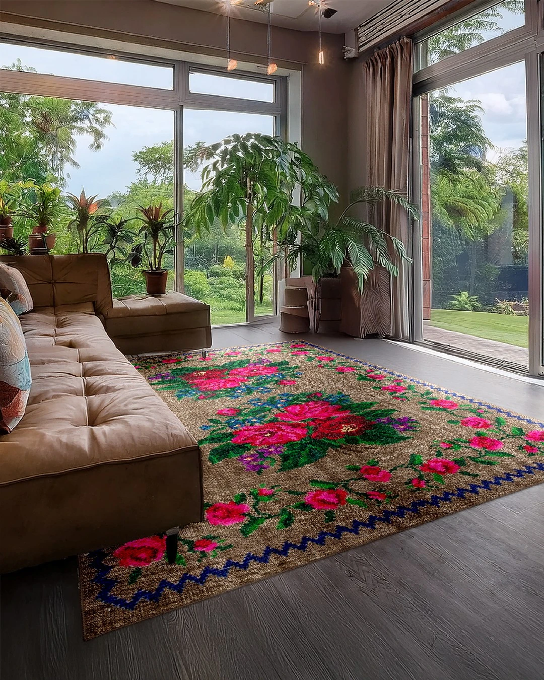 Montis Halı Diem 63003 Kahverengi Renkli Dokuma Taban Karabağ Halı - NUE2286