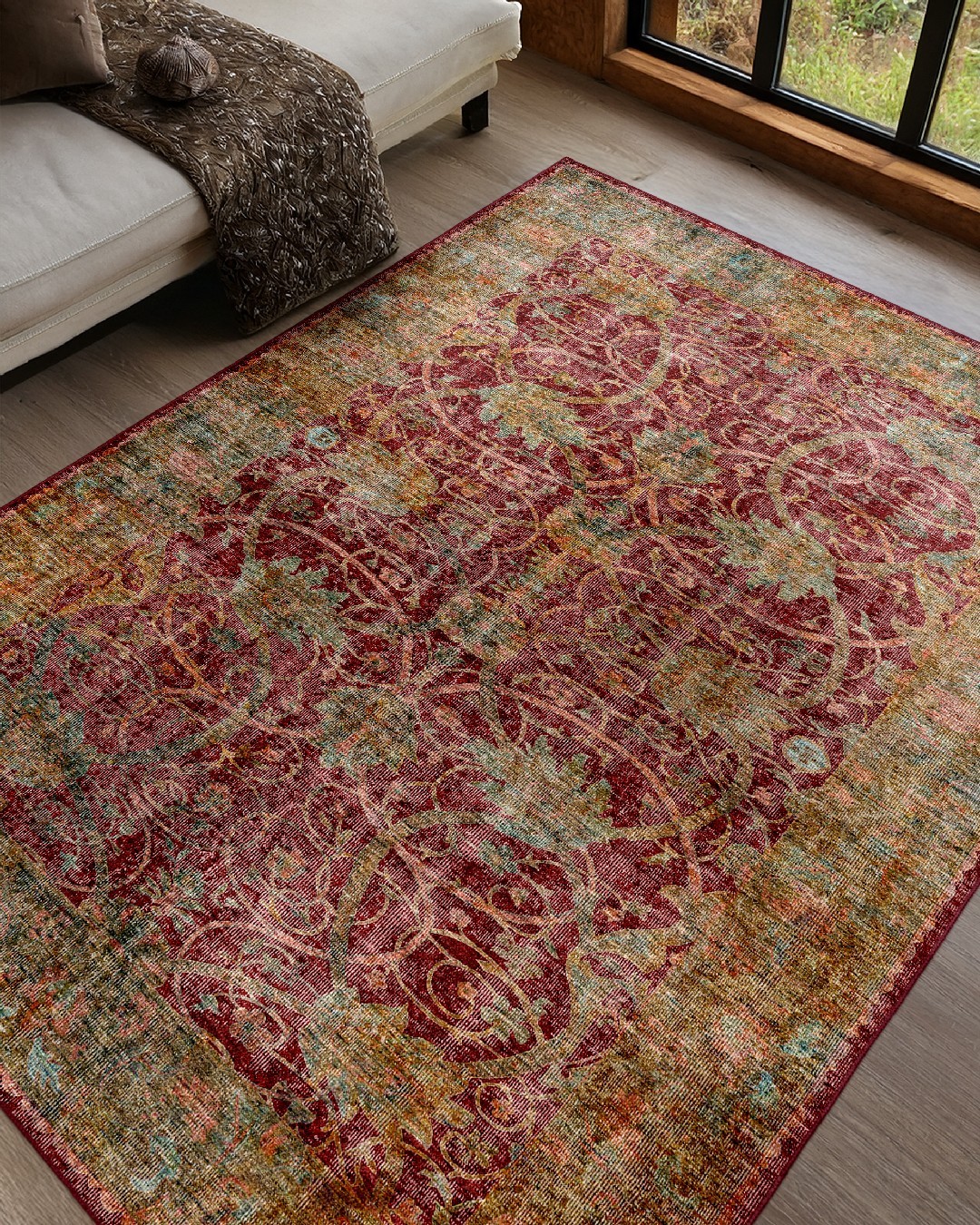 Montis Halı Salve 15006 Dokuma Taban Kırmızı Vintage Halı